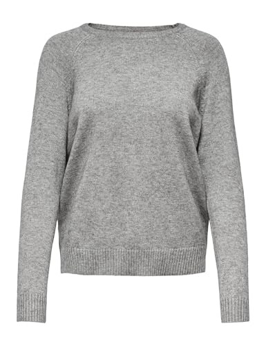 ONLY Damen Onllesly Kings L/S Trui KNT Noos Pullover, Medium Grey Melange/, S EU