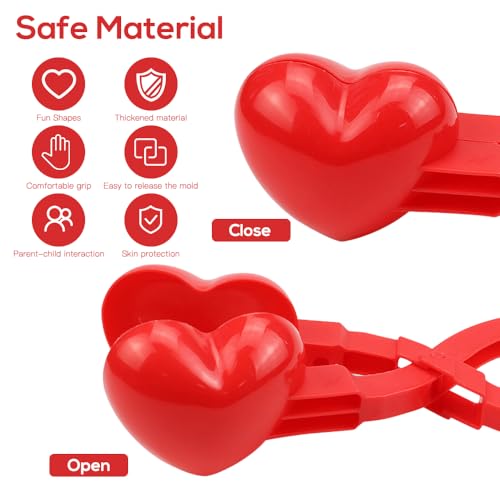 HOVCEH 6 Stück Schneeball Former, Snowball Maker, Schneeballzange, Schneeball Clip, Verschiedenen Formen Schneeball Makerheavy Pflicht mit Griff Winterwerkzeug für Kinder im Freien Spielen Schnee