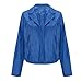 Women's Fringe Jacket Faux Suede Leather Jackets Fashion Tassel Moto Biker Cropped Coats Cardigan 70s Hippie Clothes Blue