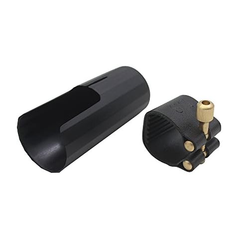 Mowind Artificial Leather Compact Durable Ligature Fastener for Alto Sax Saxophone Rubber Mouthpiece Cover