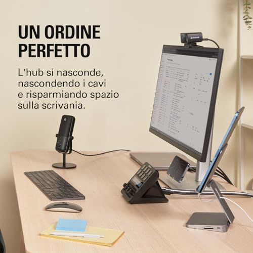 USB Hub – per Stream Deck +, 2 Porte USB-C/2 Porte USB-A, Alimentazione, Lettore di schede SD/microSD – USB-C, Mac/PC, Stream Deck e Alimentatore Non Incluso - Hub USB - Immagine 6