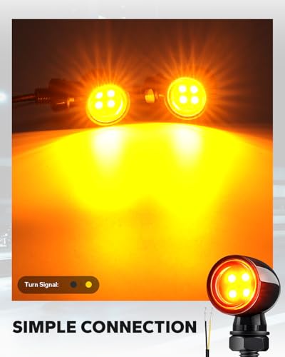 Image of Mini Led Turn Signals Motorcycle Blinkers 4LEDs Amber Front Rear Turn Signals universal bullet signal lights Fit for Honda Yamaha Suzuki Kawasaki Harley Chopper Bobber