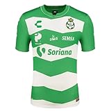 Charly Men's Soccer Santos 23/24 Home & Away Jerseys - Represent The Tradition and History of Los Guerreros with 2 Designs (as1, Alpha, l, Regular, Regular, Home - Green/White)