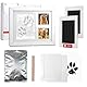 Gipsabdruck Baby Hand und Fuß mit Echtholz Bilderrahmen,Pfotenabdruck Set Hund,Fußabdruck Baby,Handabdruck Set,Abdruckset Baby Fußabdruck Set,Hundepfoten Abdruck,Pfotenabdruck Hund,Geschenkidee