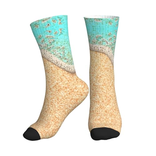 VOSERY Calcetines de playa para hombre y mujer - Calcetines de running cómodos y suaves con suela media pantorrilla, 1 negro., Talla única