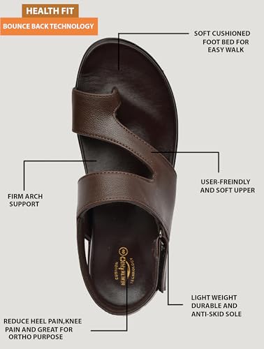Image of HEALTH FIT Men's Ortho Slippers /Doctor Chappal & Diabetic extra soft Cushion footbed Comfortable Foortwear 163