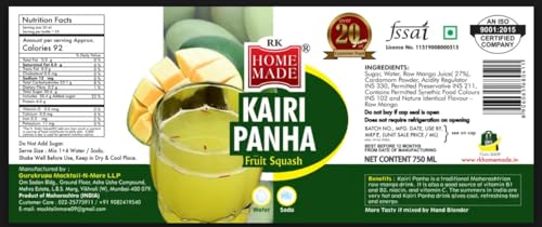 Image of RK HOME MADE NATURAL SYRUP | Keri Panha Syrup Crush Syrup | Gluten free | 100% Vegan & Low fat | Easy to use | A perfect drink for house parties, picnics, & road trips to everyone's delight 750 - ML