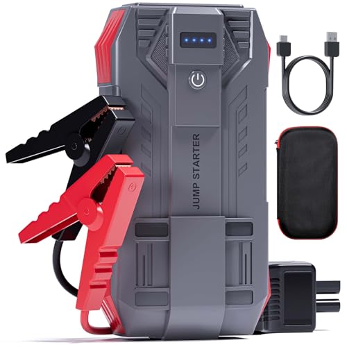 Tstiti 4000A Car Battery Jump Starter, Portable Car Jump Starter for Up to 10L Gas and 8L Diesel Engines, 12V Jump Box with 3 Modes Flashlight and Jumper Cable