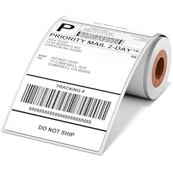 4x6 Thermal Labels, Shipping Address Label (Pack of 100 4x6 Roll Labels) - Compatible with JADENS, Phomemo, Rollo, Zebra, Omezizy and Other Thermal Printers