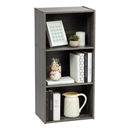 Iris Usa 3 Tier Cube Bookshelf Storage Cubby Shelf, Bookcase, Gray #TOP7