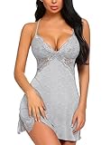 MPFJPNXN Lencería de Mujer Camisón de Encaje Ropa de Dormir Babydoll Lencería(D,M)