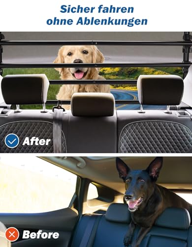 JOYTUTUS Schutzgitter Auto Hundegitter aus Kohlenstoffstahl Hundeschutzgitter Trenngitter Gepäckgitter Universal für Kofferraum 32-46CM * 85-140CM