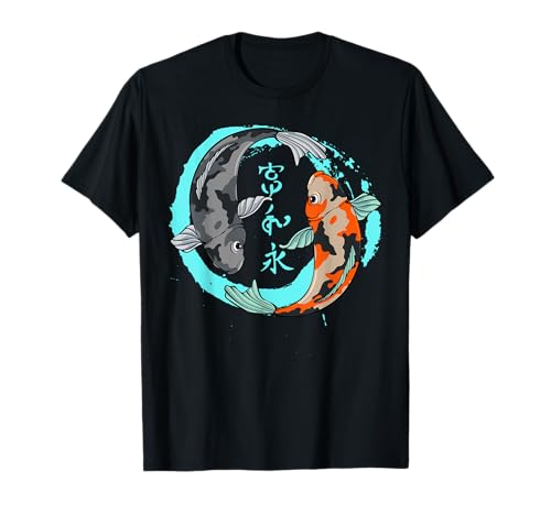Giappone Carpa Koi giapponese Cerchio Zen Yin Yang Yoga Maglietta