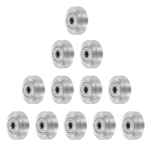 sourcing map 12pcs 3D Printer Wheels V Slot POM Pulley Wheels Solid High-Speed Gantry Wheel with 625zz Plastic Pulley Li