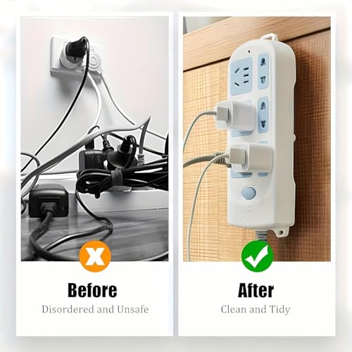 Image of PERMAFROST Self Adhesive Power Strip Holder | No Drill Wall Mount Fixator for Extension Board, Router, Remote | Strong Tape Cable Management for Indian Home & Office. (Pack of 4)