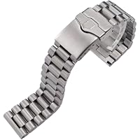 ROUHO Acero Inoxidable Correa de Reloj Hombre Ajustable Cierre