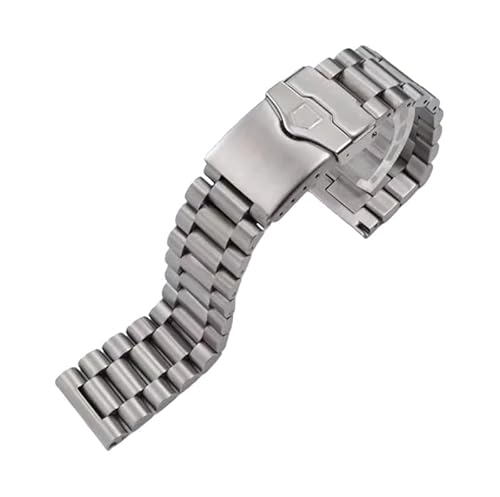 ROUHO Stainless Steel Men's Watch Strap Adjustable Folding Clasp Chain Metal Watch Bracelet for TAG Heuer Carrera Aquaracer 3000 Monaco-22mm