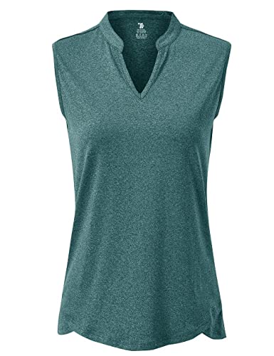 Rdruko Women's Golf Polo Sleeveless Lightweight Quick Dry Workout Tank Tops(Blackish Green, Us Xs) #TOP7