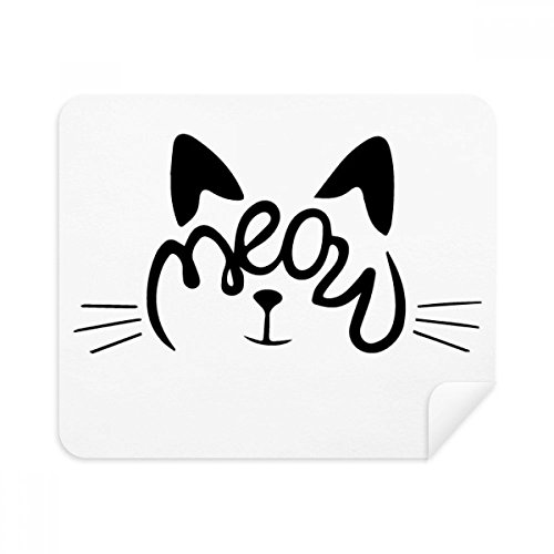 Chiffon de nettoyage chat meow pour lunettes tissu suède 2pcs
