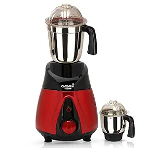 Gemini NBTLBR21 1000-Watt Mixer Grinder with 2 Jars -1 Wet Jar and 1 Chutney Jar, BlackRed