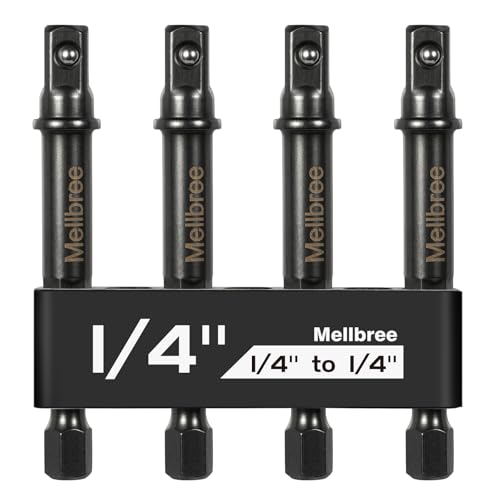 Mellbree 1/4 Impact Socket Adapter Hex to Square for Impact Driver/Drill