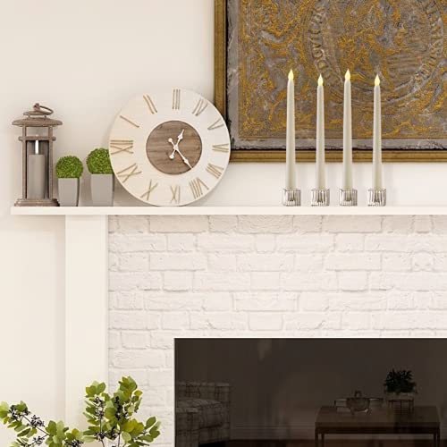 Glass Taper Candle Holders - Small 1.5 Inch Square, Clear Fluted Glass, Fits Standard 3/4 Inch Tapered Candlesticks, Valentines Day Decorations, Wedding Reception, Set Of 4 #TOP6