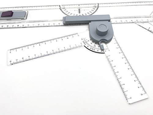 Frylr Metric A3 Drawing Board Drafting Table with Parallel Motion and Angle Metric Measuring System (20.2”18.8”1.6”, Grey)