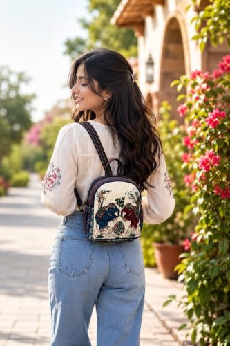 Image of Elephant Print Canvas Tote Bag for Women, Ethnic Shoulder Handbag with Multicolor Elephant Design, Dual Handle Everyday Carry Bag for Shopping, Office, College, Travel & Daily Use