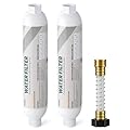 TORVA NSF Certified RV Inline Water Filter with Hose Protector, High Flow 3/4" GHT, Camping & Marine Essential, 2 Pack