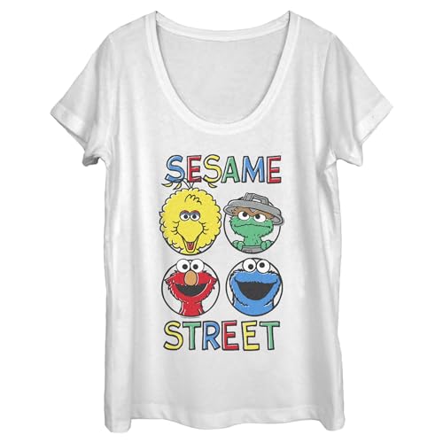 Haut en tricot Elmo et ses amis Sesame Street avec col bénitier fluide