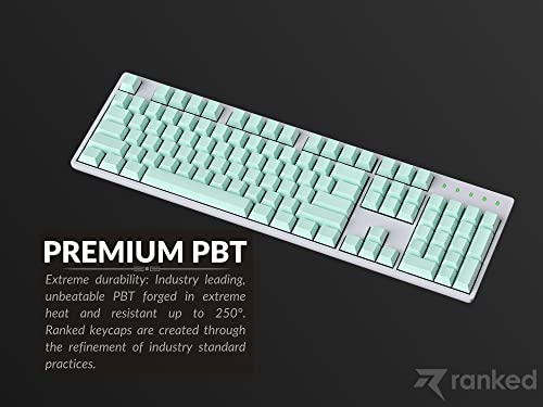 Ranked Zestaw Pustych Nasadek Klawiszy Premium | Grubość 1,4 mm PBT | Cherry Profile dla Klawiatury Mechanicznej (Beach Glass, 139 Klawisze)