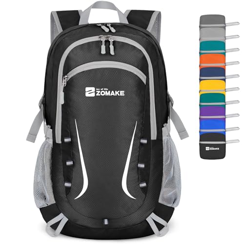 Image of ZOMAKE Lightweight Packable Backpack 35L, Foldable Backpacks Water Resistant Collapsible Light Daypack for Hiking(Black)