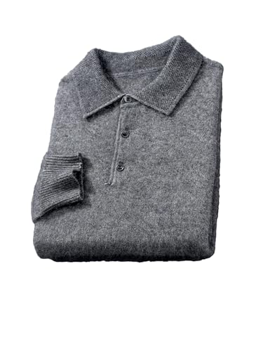 Dcvmvmn Men's Turn-Down Collar Pullover Sweater Cashmere Knitwear Casual Solid Jumper