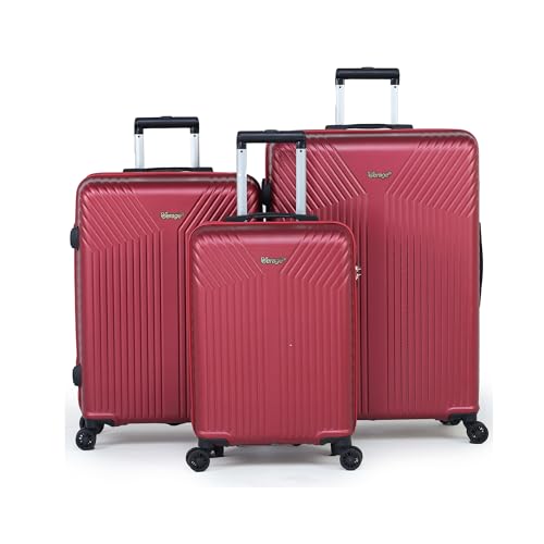 Image of ACEPACK GLX Family Set of 3 (Small Cabin + Medium Check-in + Large Check-in) Combo Red Hard Sided Luggage Trolley Bag for Travel Suitcase with 8 Spinner Wheels