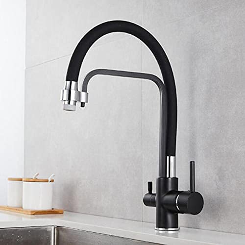 Robinet de cuisine 3 voies pour eau pure et design noir chic