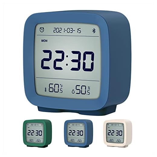 Qingping Smart Bluetooth Digital Alarm Clock with Temperature & Humidity, Battery Operated, 16 Alarms, 8 Ringtones, Adjustable Backlight, Snooze, Easy Settings Through app