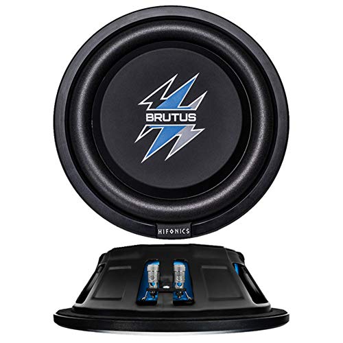 Hifonics BXS12D4 Brutus Shallow Mount Subwoofer (Black) – 12 Inch Subwoofer, 500 Watt, Car Audio System, 3 Inch Voice Coils, UV Rubber Surround, Best in Sealed Enclosures, Marine Grade