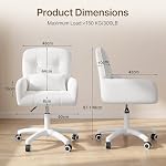 Modern Velvet Vanity Chair, Adjustable Height, 360° Swivel with Caster Wheels, High-Back Office Desk Chair with Soft Armrests and Lumbar Support, for Bedroom Makeup Table and Home Workspace