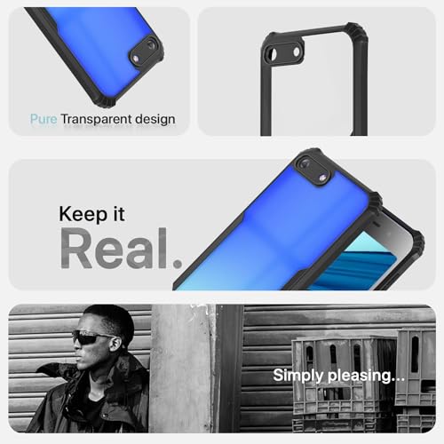 Image of Pikkme itel A25 Back Cover | Crystal Clear Transparent Back | Ultra Hyrbid | Full Camera Protection | Raised Edge | Bumper Back Case (Black)