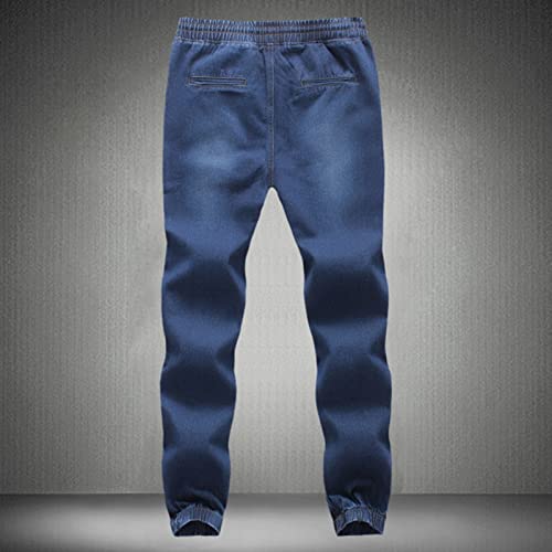 JEsilunmaMY Mens Drawstring Straight Leg Jeans Elastic Waist Casual Stretch Pencil Denim Pants Distressed Washed Skinny Jeans2