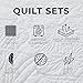 Brandream White Quilts Set Queen Size Bedspreads Cottagecore Farmhouse Bedding 100% Cotton Quilted Bedspreads 3-Piece