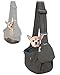 SlowTon Dog Carrier Sling - Hard Bottom Support Dog Carriers for Small Dogs with Adjustable Padded Shoudler Strap, Dog Purse for Puppy Cat Pet with Drawstring Opening Storage Zipper Pockets (Grey)