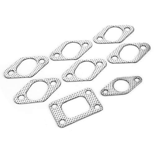 Junta de colector de escape, 8 piezas de junta de colector de escape de coche para SKYLINE R32 RB20DET / R33 RB25DET Junta de colector de salida