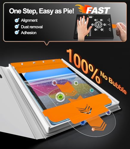 Image of EZ-GLAZ-2 Pack for iPad A16 2025 11th (11 Inch) / 10th Gen 2022 (10.9 Inch) Screen Protector, Military-Grade Shatterproof, 9H+ Tempered Glass with Installation Box, Anti-Scratch, Apple Pencil Compatible, HD Clarity, Bubble Free