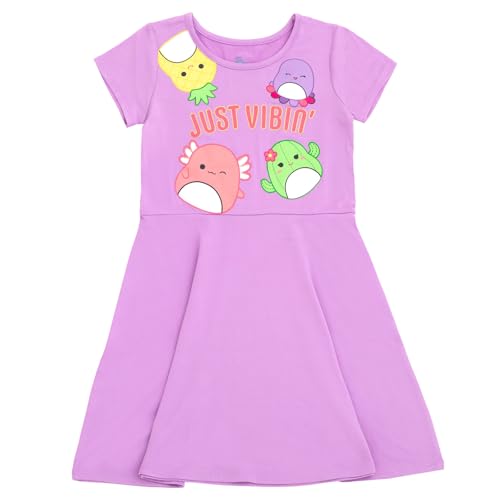 Squishmallows Girls 2 Pack Skater Dresses Toddler to Big Kid Sizes (4T - 14-16)3