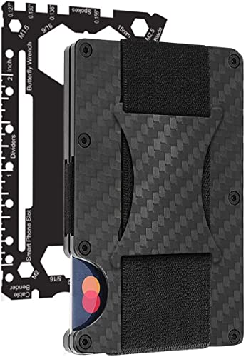 Minimalist Carbon Fiber Wallet ||+ Multitool Free || Carbon Fiber Wallet | RFID Blocking | Carbon Fiber Money Clip | Metal Wallet | Credit Card Holder for Men | Carbon Wallet | Gift Gift for a Man