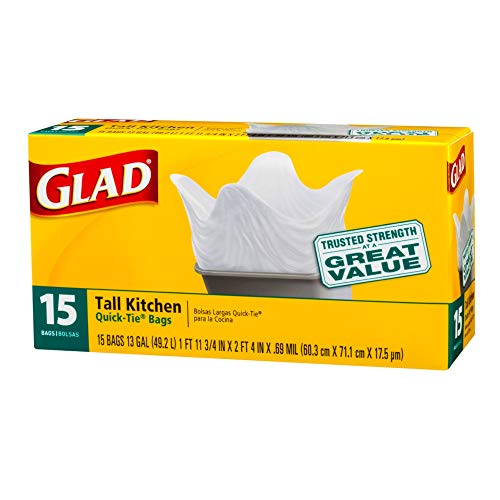 Glad 13 Gal. Quick Tie Tall Kitchen Bags 15 ct - image 1
