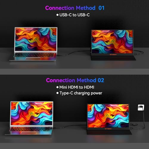 Image of GTMEDIA 2.5K 165Hz Portable Gaming Monitor,17.3''2560 * 1440 QHD Portable Monitor,100% sRGB HDR FreeSync External Second Screen for Laptop Phone Mac PS5