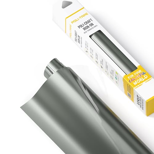 POLI-FLEX® TURBO® - Transferfolie für Textilien - Flexfolie zum Aufbügeln, Plotterfolie für DIY Shirts, Bright Silver matt, 30,5 cm x 122 cm