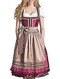 Trachten Mididirndl 2tlg. - MAGDALENA - bordeaux, Größe 32